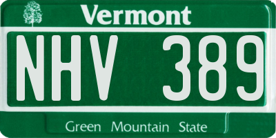 VT license plate NHV389