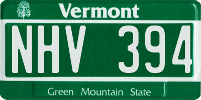 VT license plate NHV394