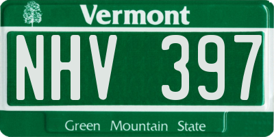 VT license plate NHV397