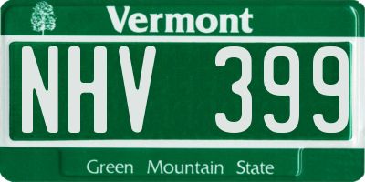 VT license plate NHV399
