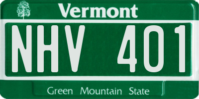VT license plate NHV401