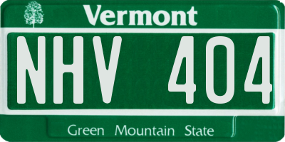 VT license plate NHV404