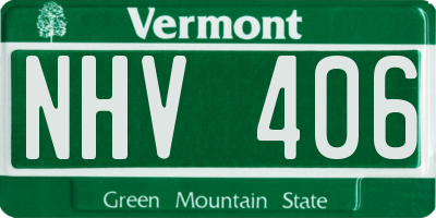 VT license plate NHV406