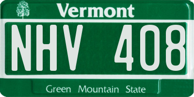 VT license plate NHV408