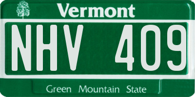 VT license plate NHV409