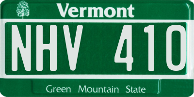 VT license plate NHV410