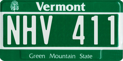 VT license plate NHV411