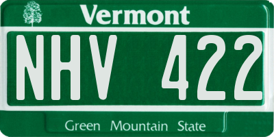 VT license plate NHV422