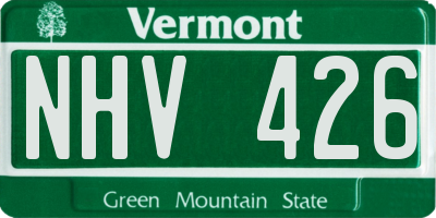 VT license plate NHV426