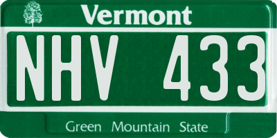 VT license plate NHV433