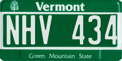 VT license plate NHV434