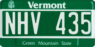 VT license plate NHV435