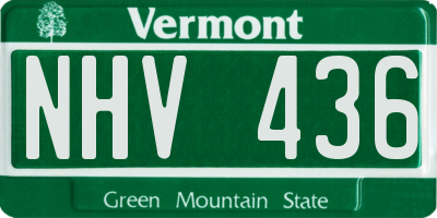 VT license plate NHV436