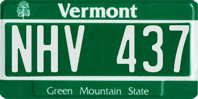 VT license plate NHV437