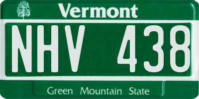 VT license plate NHV438