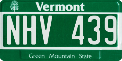 VT license plate NHV439