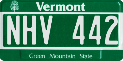 VT license plate NHV442