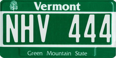 VT license plate NHV444