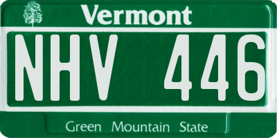 VT license plate NHV446