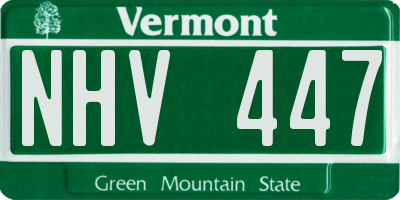 VT license plate NHV447