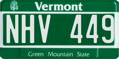 VT license plate NHV449