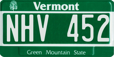 VT license plate NHV452