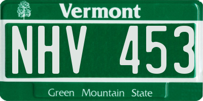 VT license plate NHV453