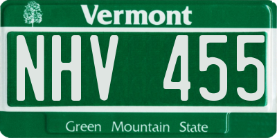 VT license plate NHV455