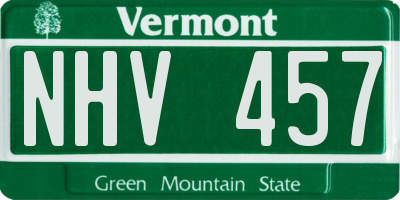 VT license plate NHV457