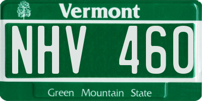 VT license plate NHV460