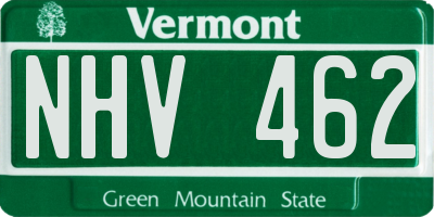 VT license plate NHV462