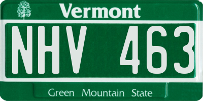 VT license plate NHV463