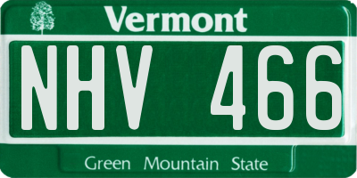 VT license plate NHV466