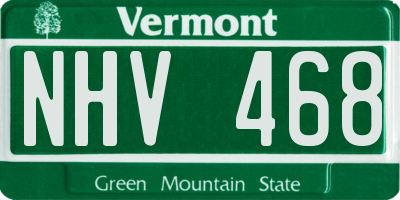 VT license plate NHV468