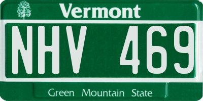 VT license plate NHV469