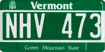 VT license plate NHV473