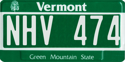 VT license plate NHV474