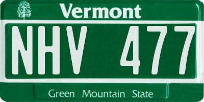 VT license plate NHV477