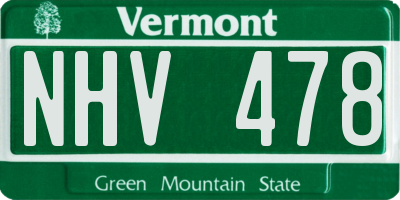 VT license plate NHV478