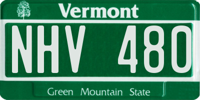 VT license plate NHV480