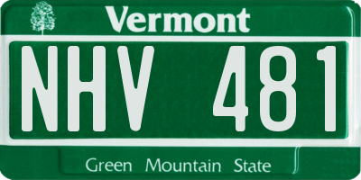 VT license plate NHV481