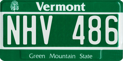 VT license plate NHV486