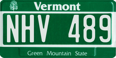 VT license plate NHV489