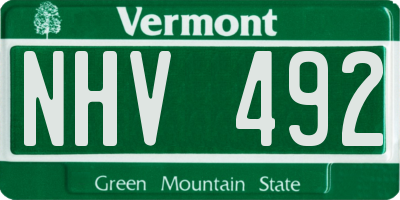 VT license plate NHV492