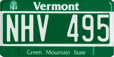 VT license plate NHV495