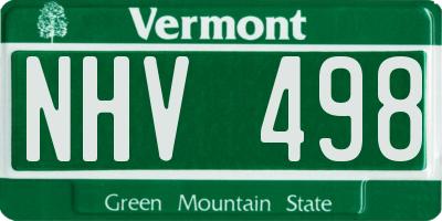 VT license plate NHV498