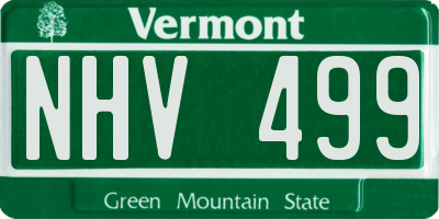 VT license plate NHV499