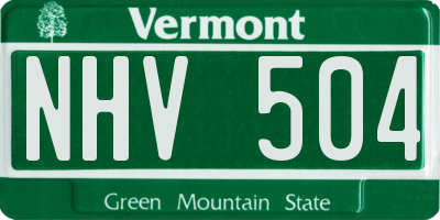 VT license plate NHV504