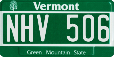 VT license plate NHV506