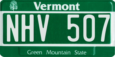 VT license plate NHV507